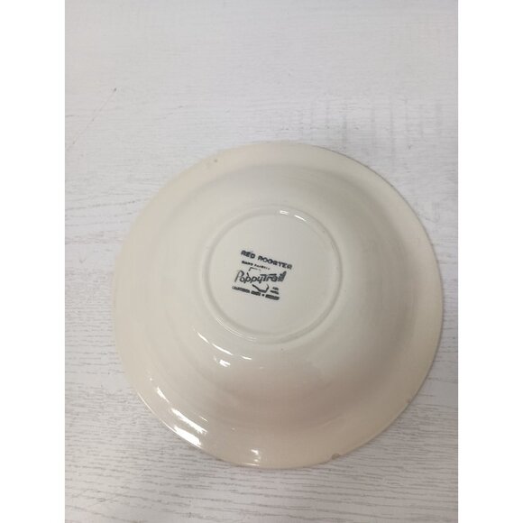 Vintage Metlox Poppytrail Red Rooster Round Serving Bowl Ceramic Hand Painted - Picture 5 of 10